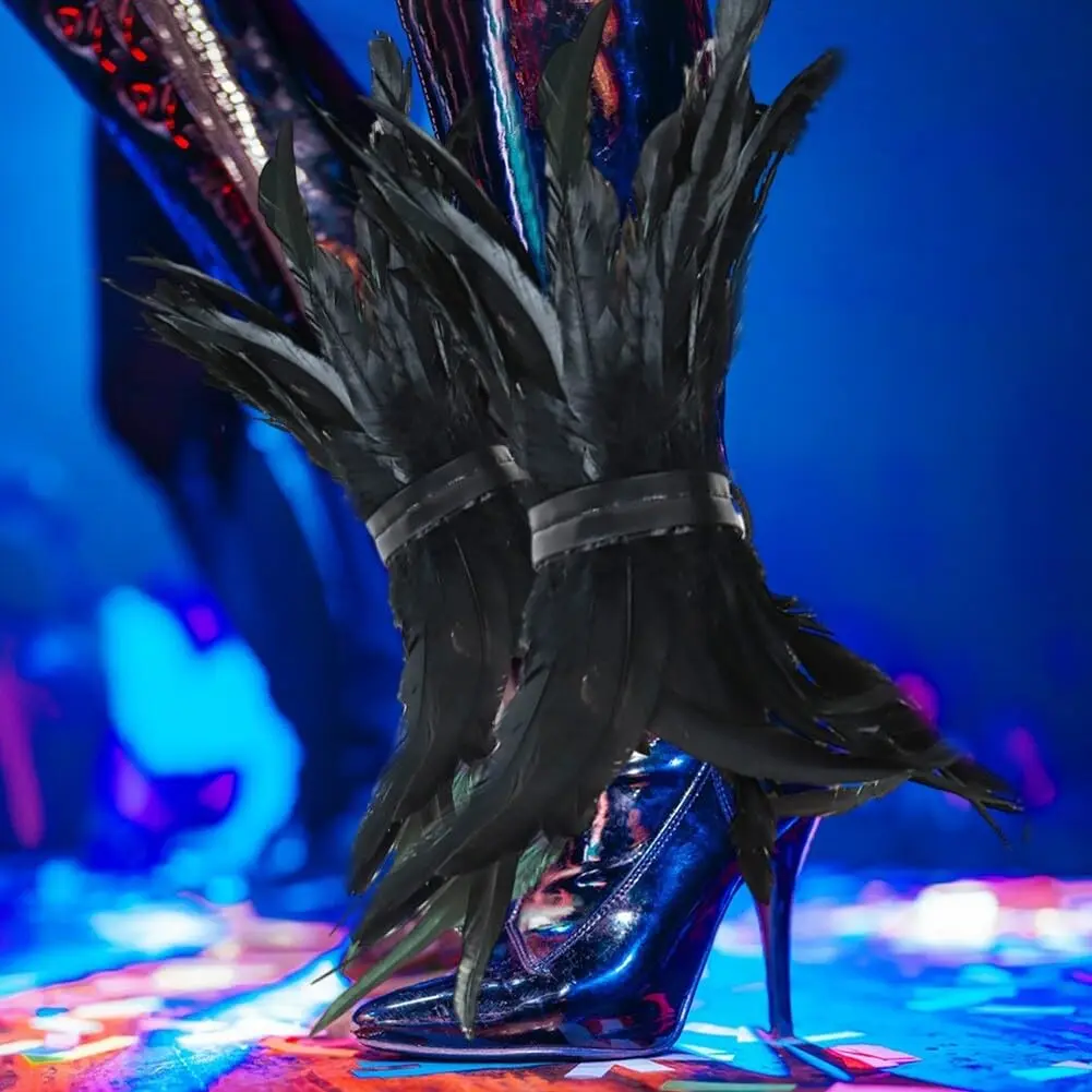 

Women's Faux Feathers Fashion Ankle Decorative, Punk Halloween Gothic Carnival Stage Walk