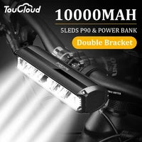 TouCloud-luz frontal para bicicleta, 10000mAh, Banco de energía, linterna impermeable, carga USB, accesorios de lámpara para Ciclismo de Carretera MTB