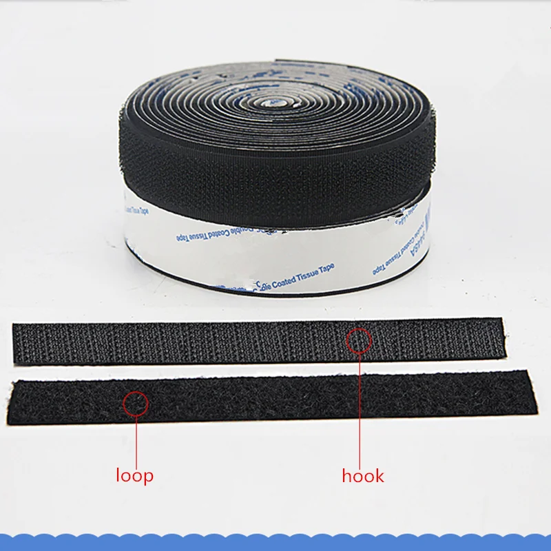 1Meter/Pairs Strong Glue Self adhesive Hook and Loop Fastener Tape nylon sticker adhesive with Glue for DIY 20/25/30/40/50mm