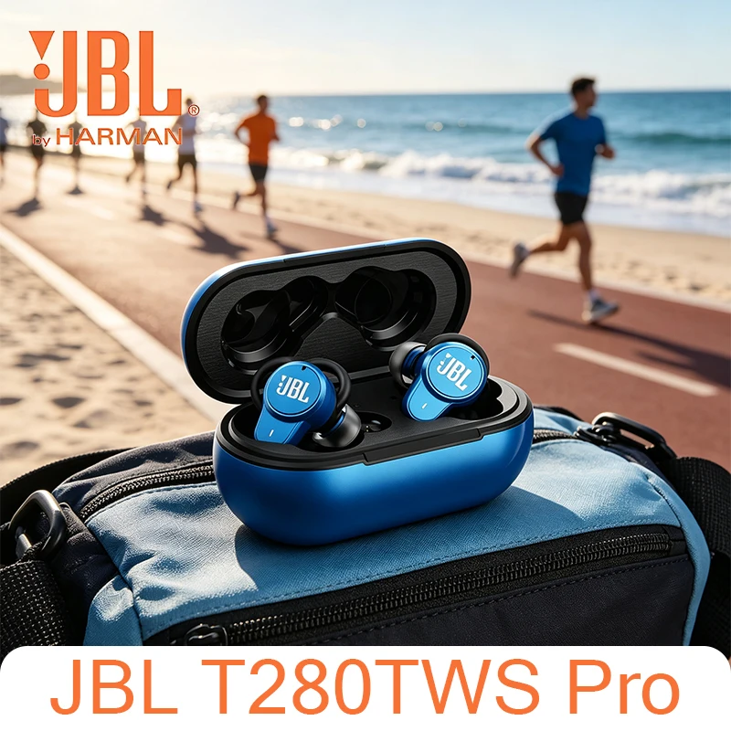 JBL T280TWS Pro In Ear Metal Charging Case Earphones Hybrid Noise Reduction Running Fitness Wireless Bluetooth Earphones
