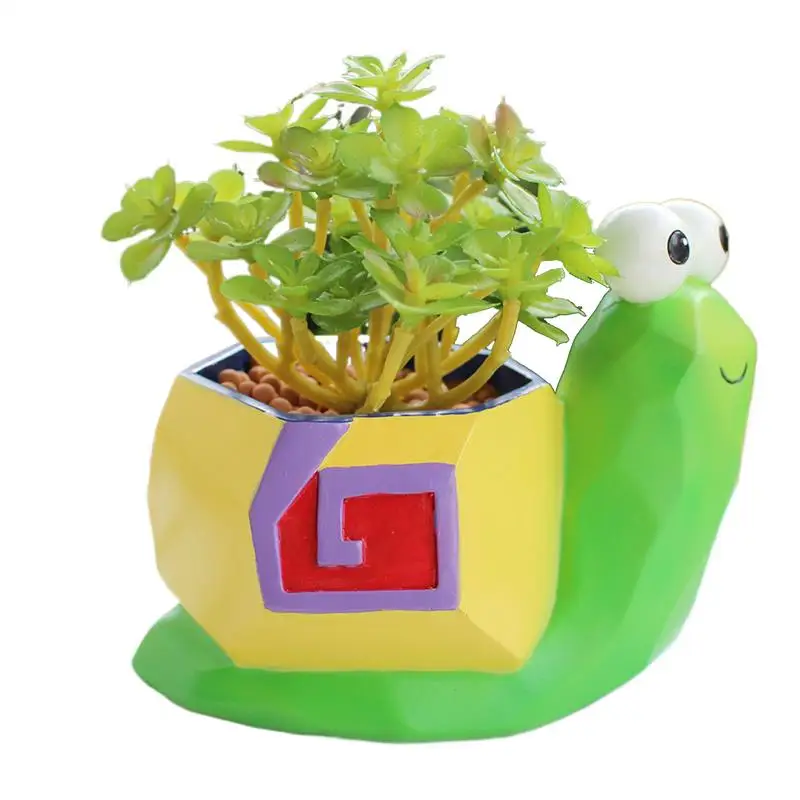 

Snail Pot Planter Snail Resin Succulent Pots Cute Plant Vase Small Decorative Garden Ornaments Animal Home Decor For Indoor &
