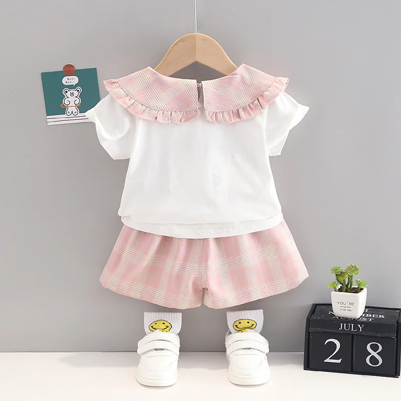 New Summer Baby Girls Clothes Suit Children Fashion Cute T-Shirt Shorts 2Pcs/Sets Toddler Casual Cotton Costume Kids Tracksuits