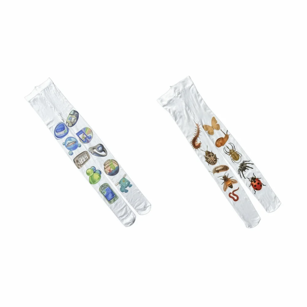 

Japanese Style Cartoon Printed Pantyhose Anime Insect Printed Sexy Stockings Leggings Super Elastic Y2K