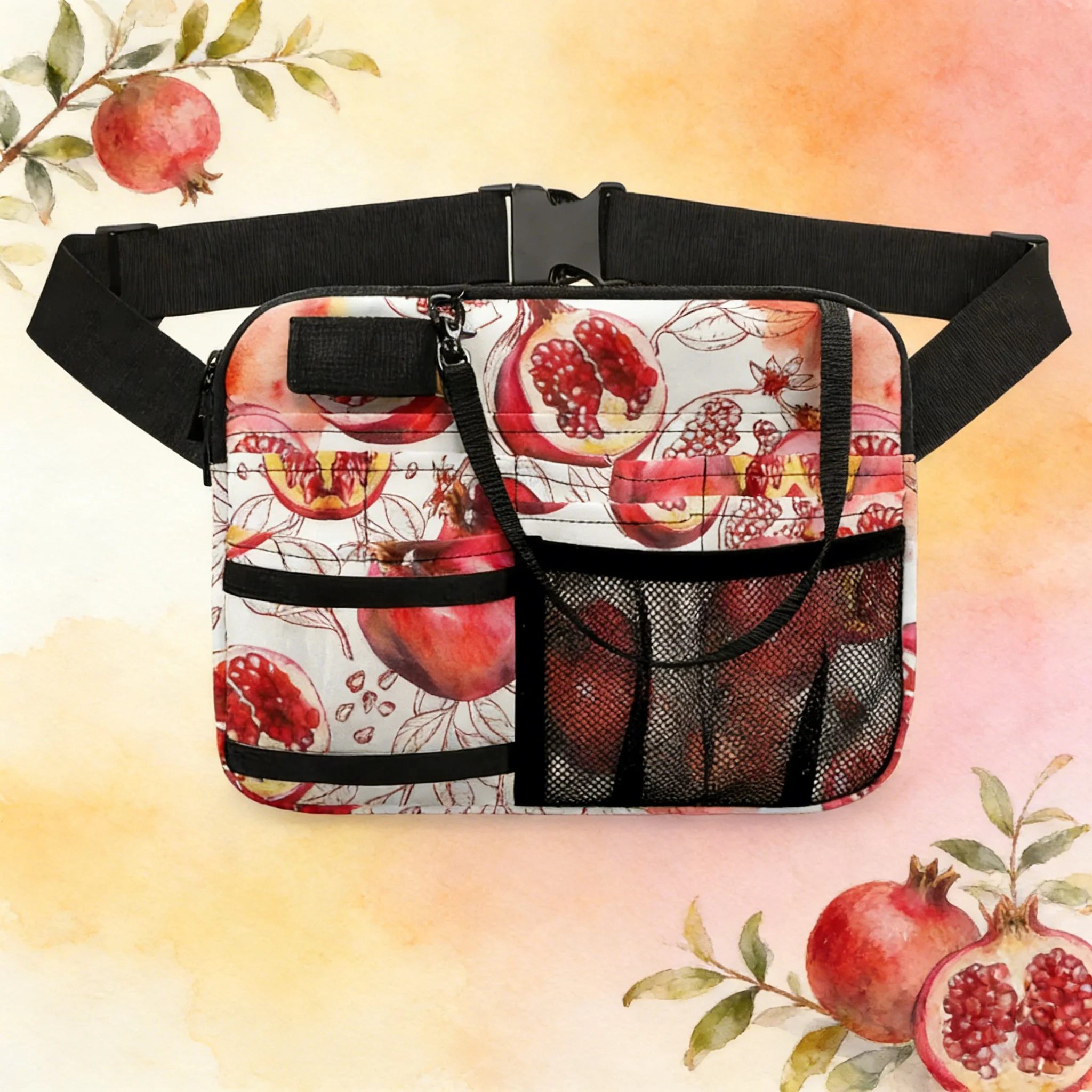 

Cute Nurse Character Rainbow Fanny Pack Multi Compartment Medical Waist Bag