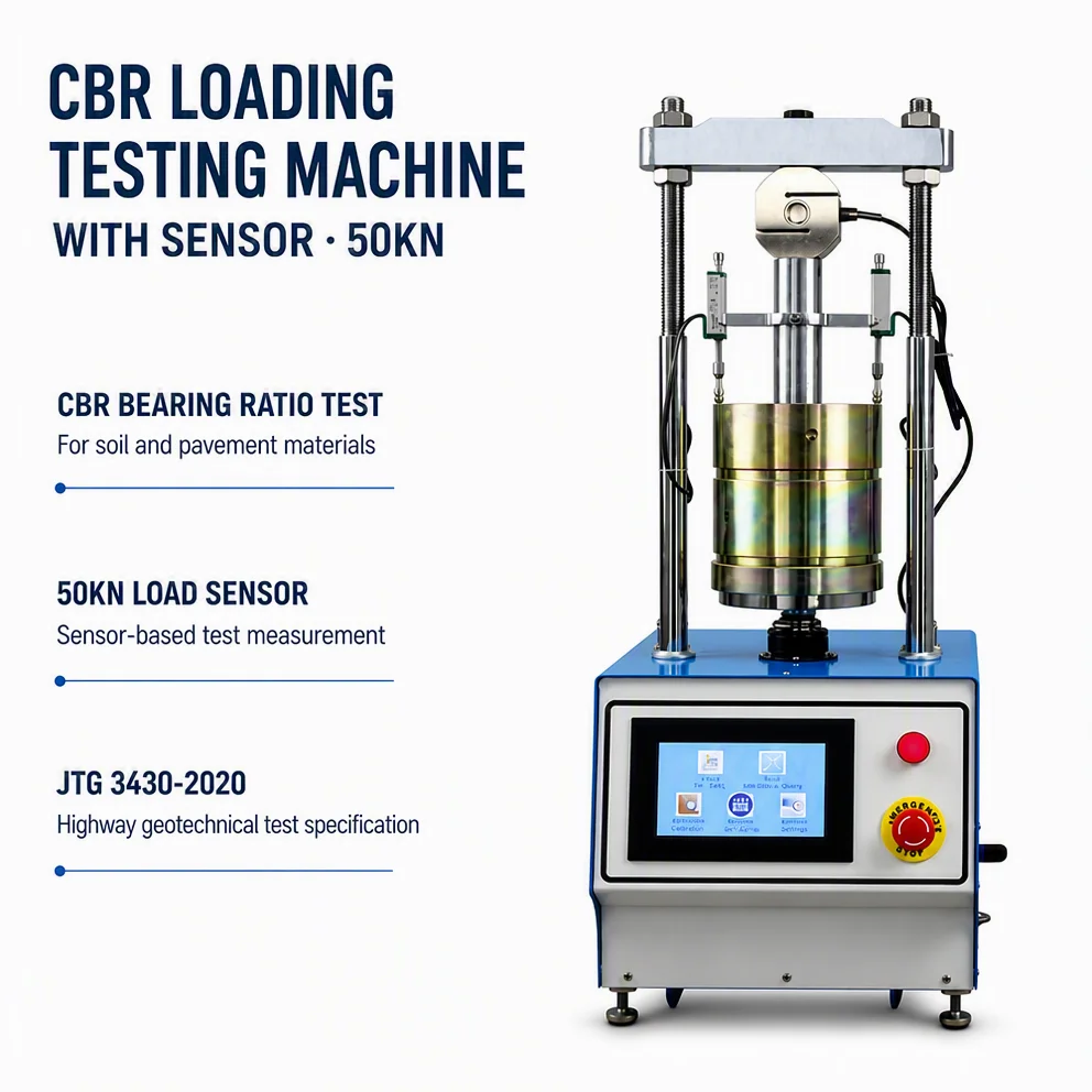 50KN CBR Loading Testing Machine for Soil and Pavement Base Bearing Ratio Evaluation