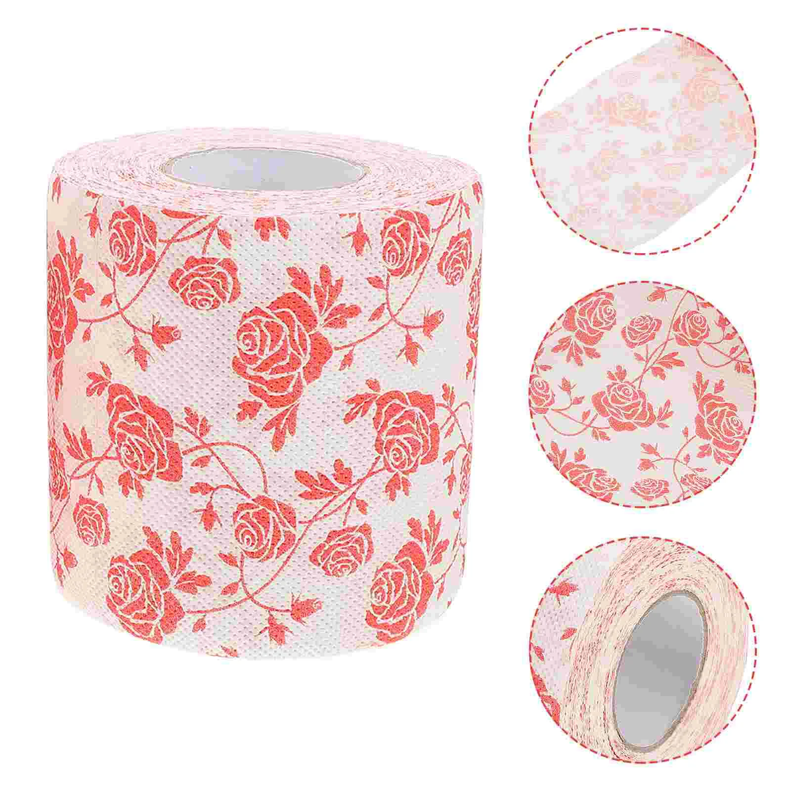 2pcs Hand Towel Napkins Flower Toilet Tissues Bathroom Colorful Toilet Paper Rolls Decorative Toilet Paper for Holiday Bath Even