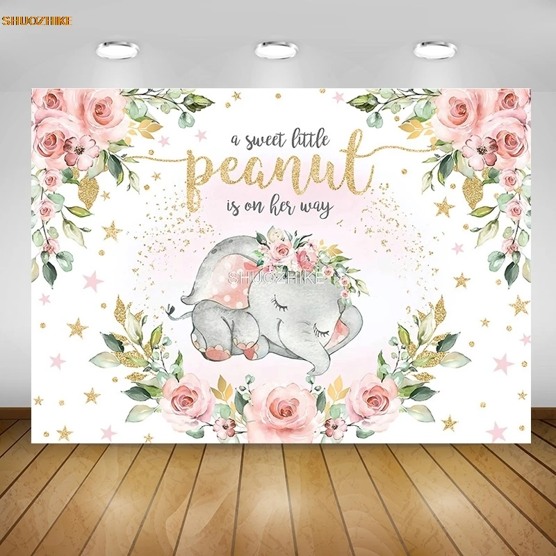 SHUOZHIKE Children's Birthday Jungle Animal Elephant Background Baby Family Shoot Poster Photo Background Studio Props MM-05