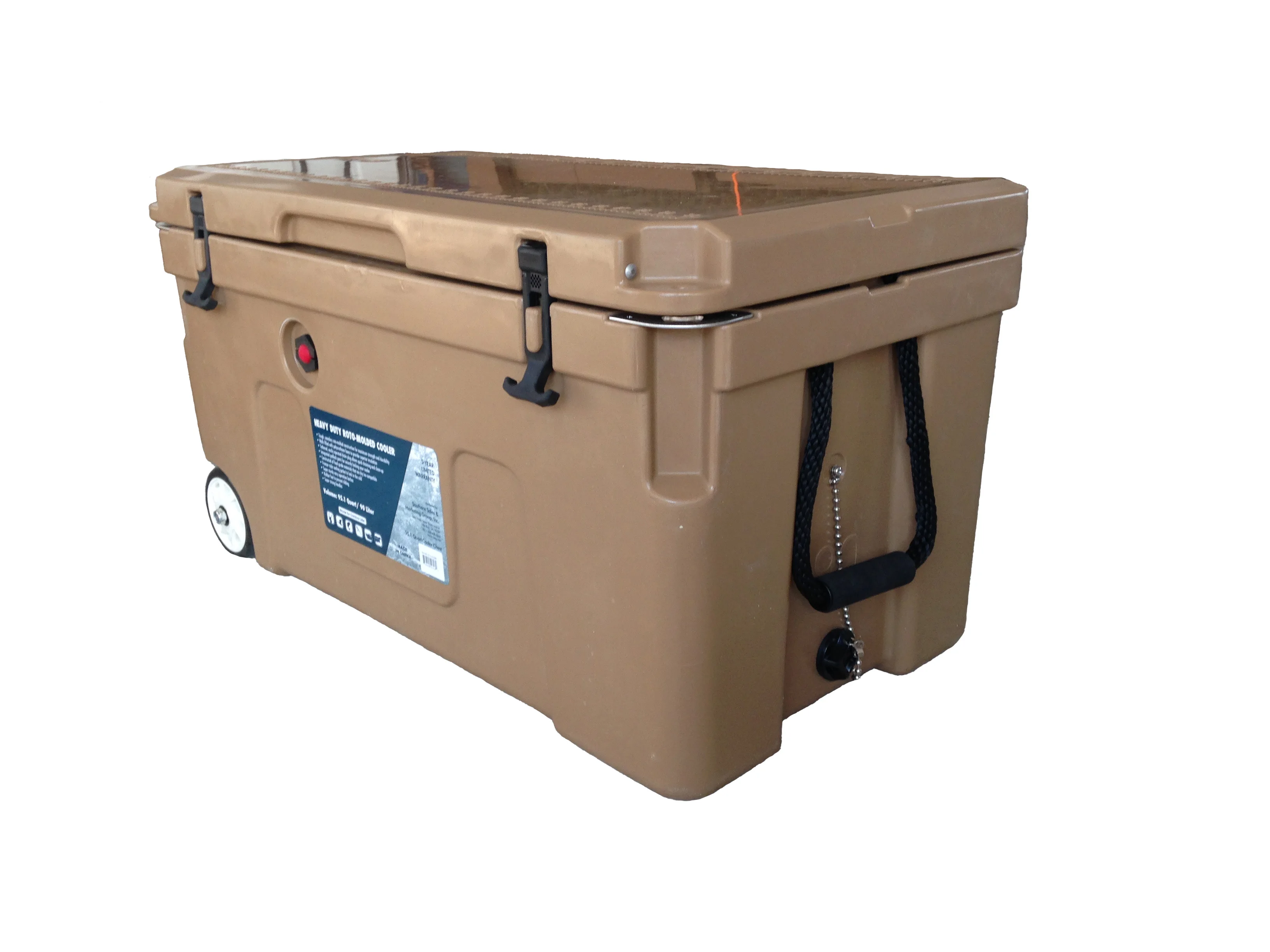 صندوق تبريد معزول محمول سعة 90 لترًا من الدرجة الغذائية LLDPE يحافظ على الثلج 5+ يومًا. للتخييم والصيد #4