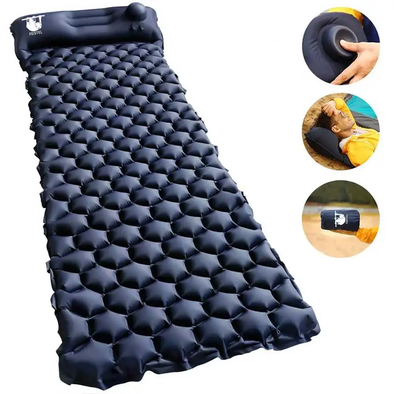 2023 High Self Inflating Sleeping Pad for Camping with Foot Pump Build in, Waterproof Camping Mattress