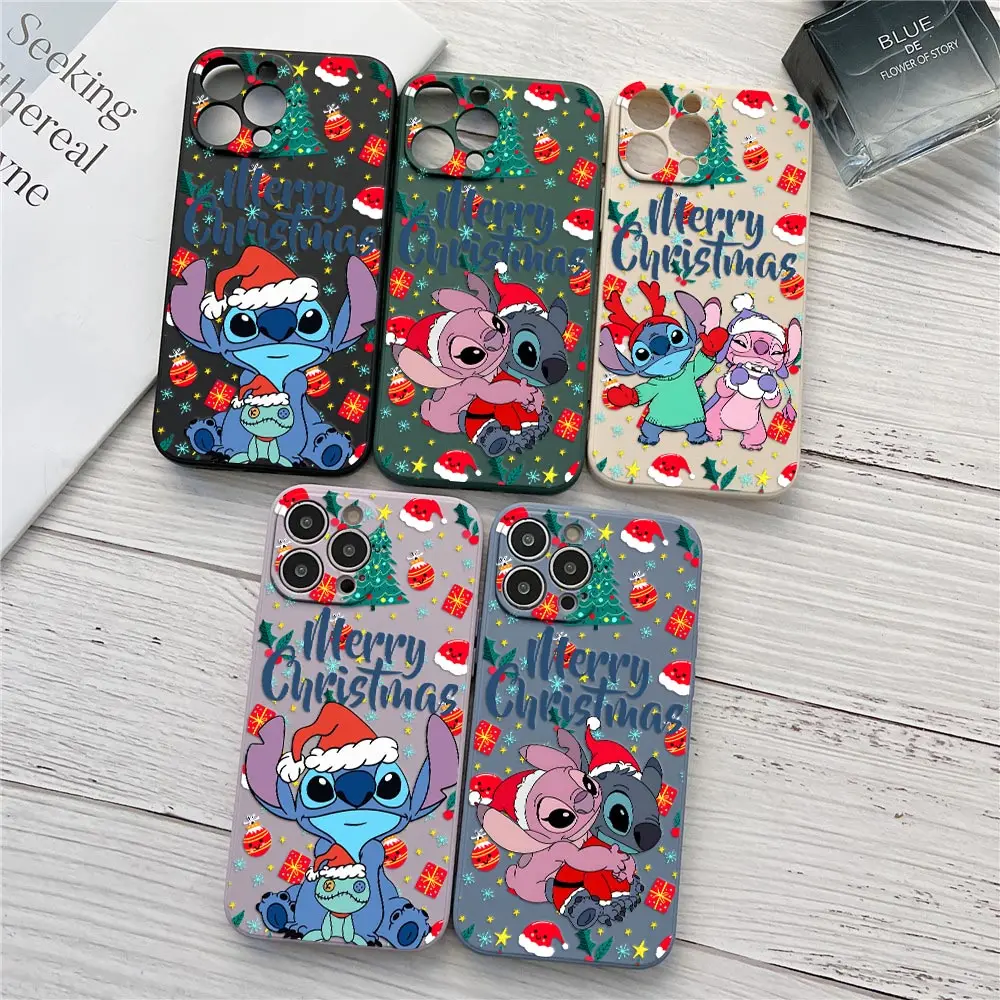 

Phone Case For iPhone 17 16 15 14 13 12 11 Pro Max Cute Lilo Stitchs Christmas Cases For iPhone 17 Air 16 Plus 16E XS Back Cover