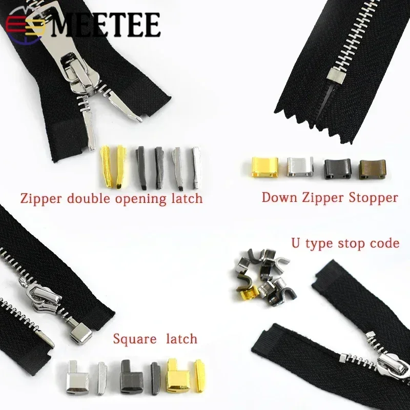 Zipper Repair Kit 3# 5# 8# Zip Stopper Non-slip Clasp Upper and Lower Tail Stop Pliers Plug Tool Clothes Bags DIY Zips Replace