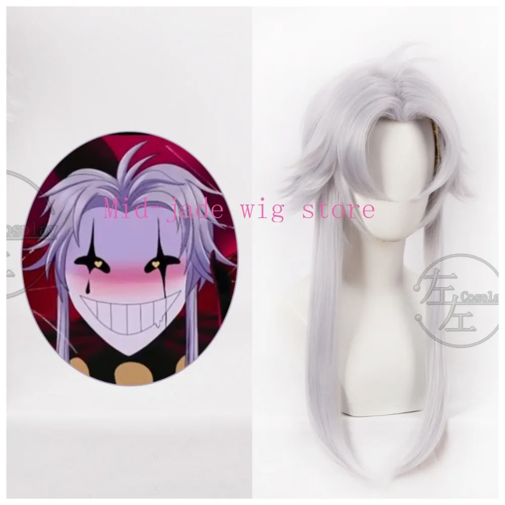 Anime Pierrot Freak Circus Cosplay Wig Styled Widow's Peak Synthetic Hair Heat Resistant Fiber for Convention Party