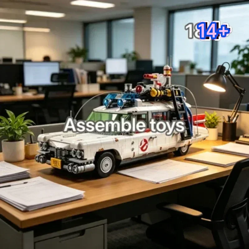 

Bandai Instant 10274 ECTO-1 Assembly Toy Set Classic Style for Family Fun Favors Desktop Ornament compatible with LEGO bricks