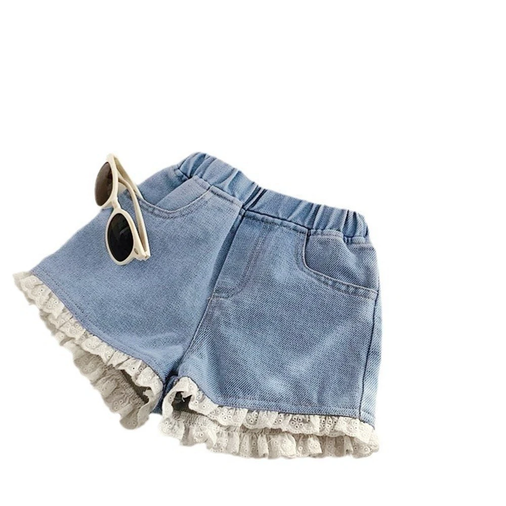 New Summer Children's Clothing Girls Denim Shorts Cotton Hot Pants Kids Korean Version Must Be Torn Casual Jeans 5 9 11 13 15 Y