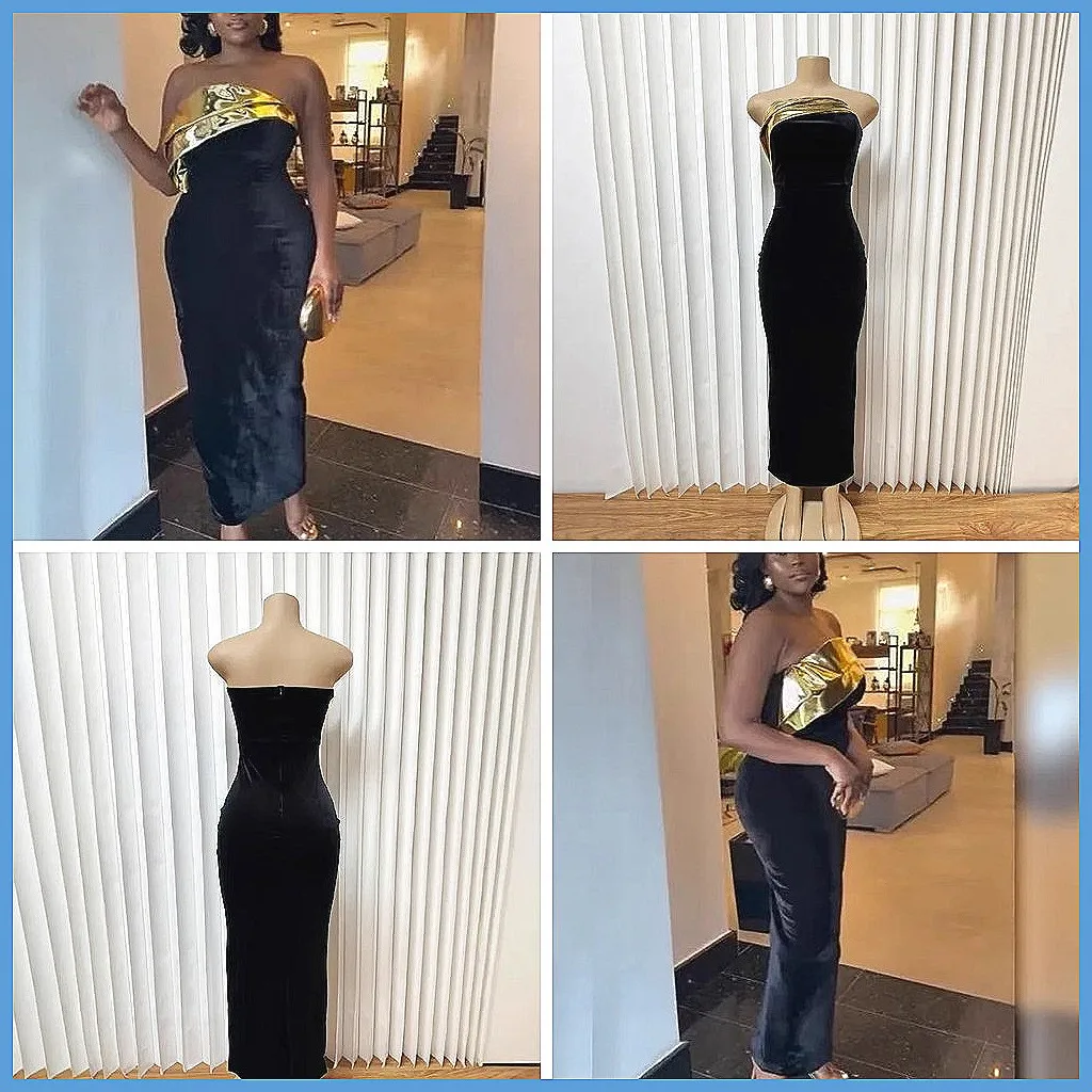 

Sexy Backless Bodycon Patchwork Maxi Dress 2025, Elegant Sleeveless Long Dress for Club Party Birthday
