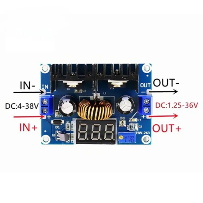 DC 4-40V 8A 200W Voltage Regulator Module Digital PWM Adjustabl DC-DC Step Down Voltage Regulator DC XL4016E1 XH-M404