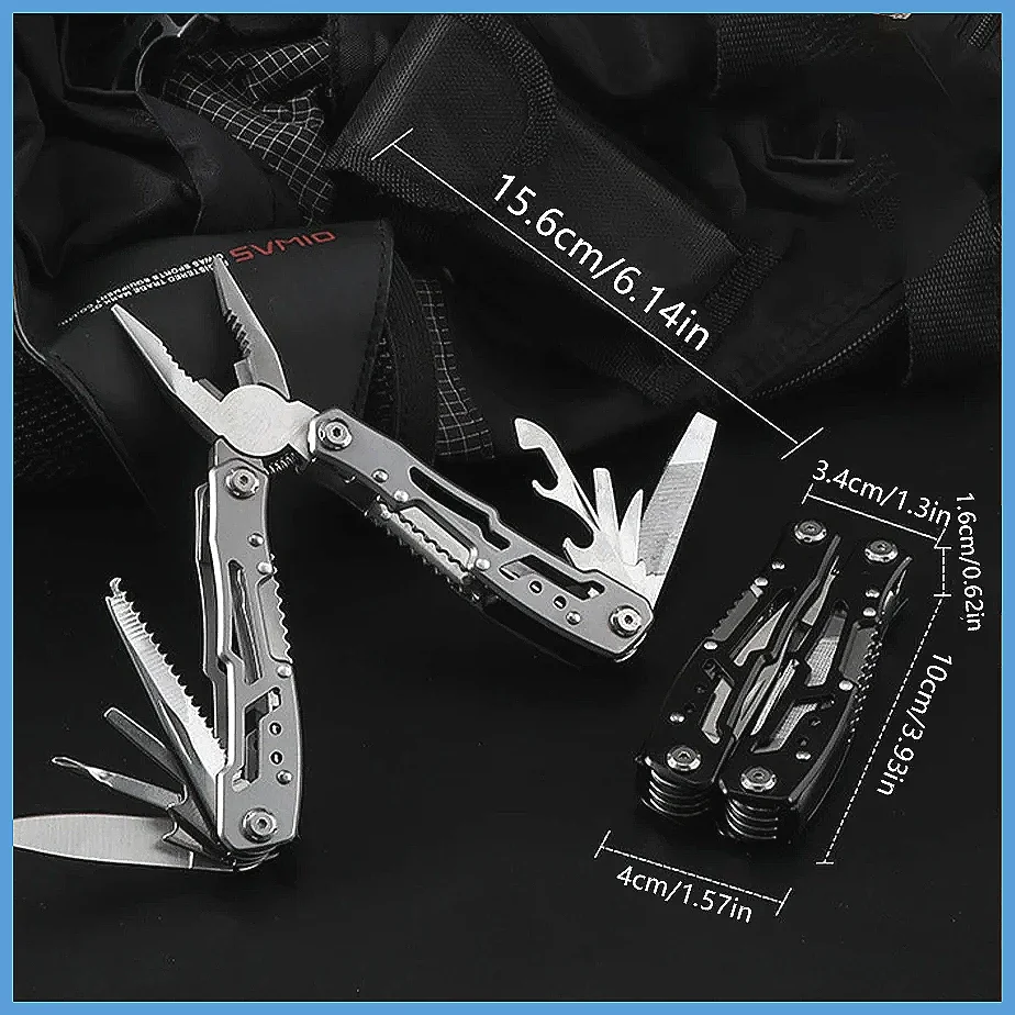 Camping Multitool Stainless Steel Portable Folding Knife Pliers Outdoor Emergency Survival Gear Multifunction Tools for Hikin