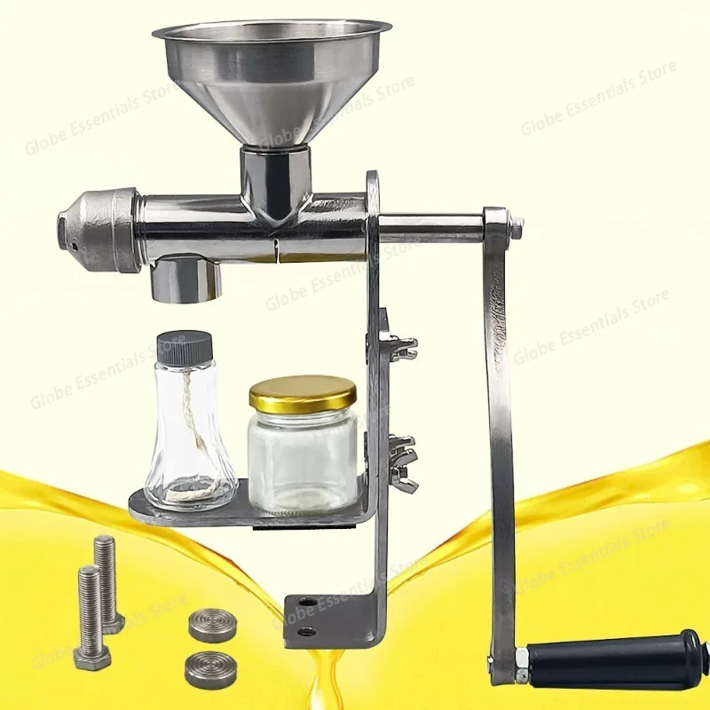 Oil Extractor Machine Oil Press Machine Hot Cold Press Stainless Steel Efficient Easy To Clean Manual for Kitchen