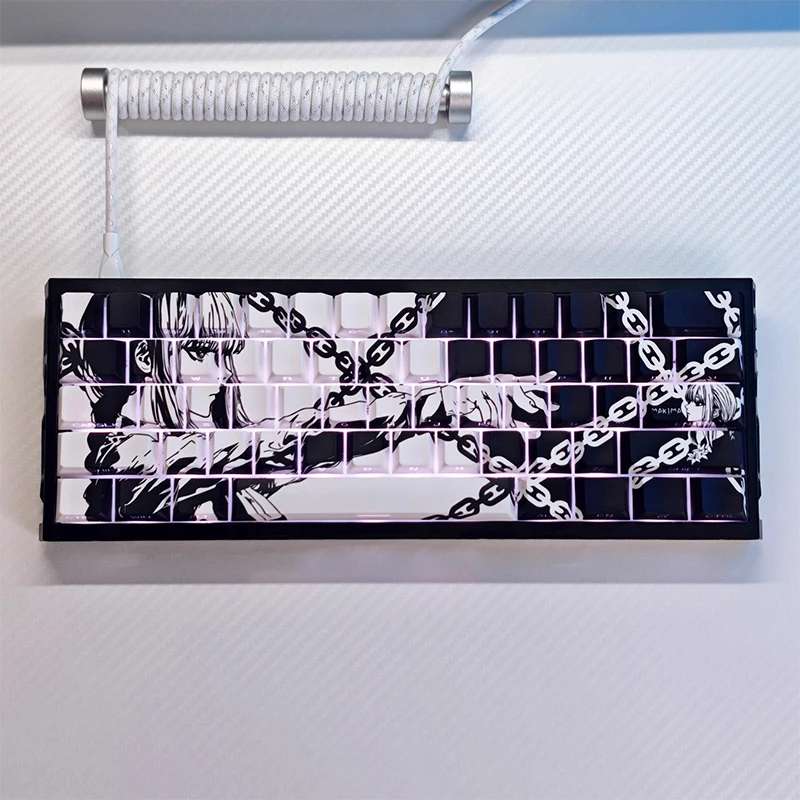 Keycaps Anime Girl Pbt Side Engraving Oem High Heat Sublimation Mechanical/ Magnetic Switch Keyboard Gaming Keyboard Accessories