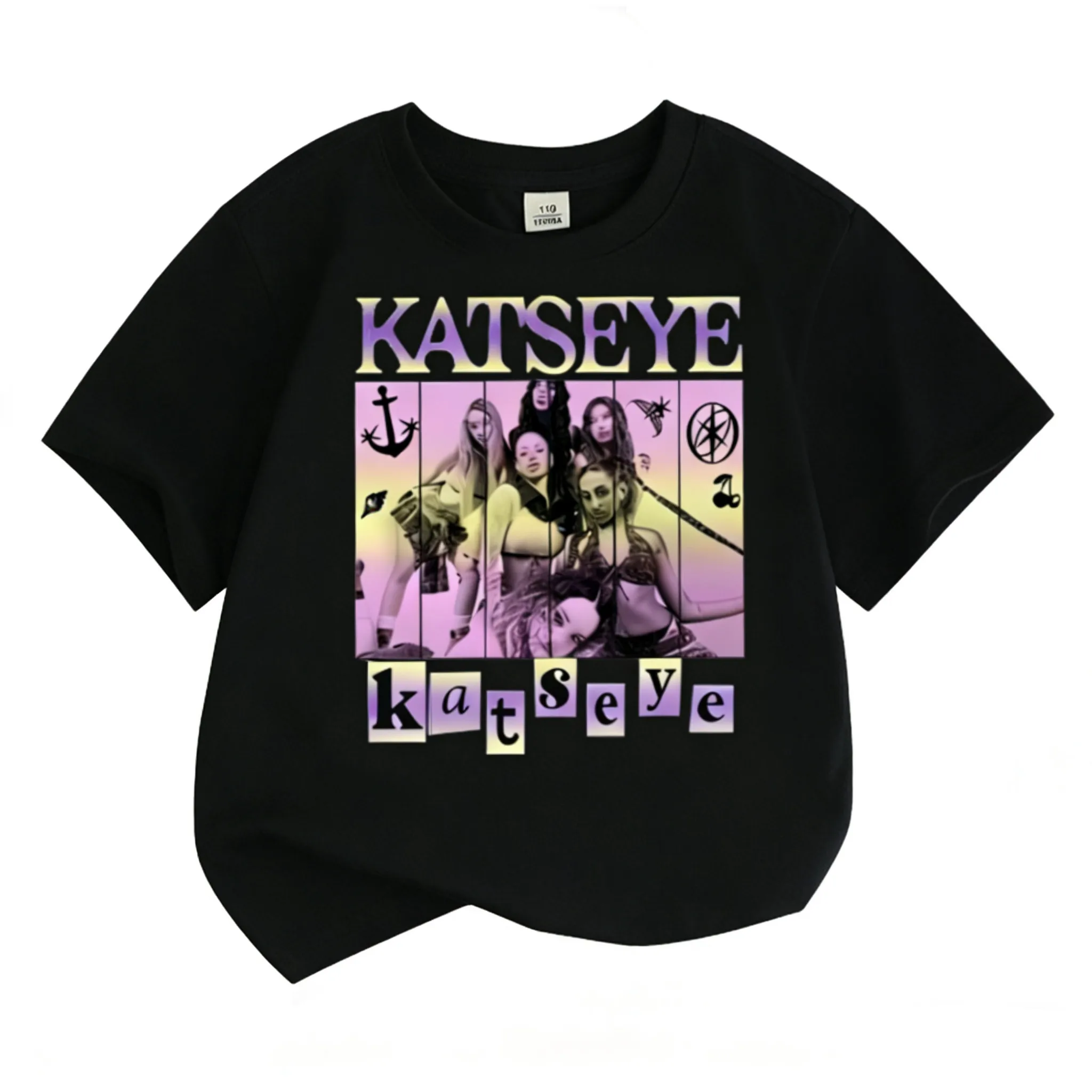 KATSEYE Short-sleeved Best-selling Printed Girls' Group Mid-sized Casual T-shirt, Breathable and Soft, Suitable for Adult Girls