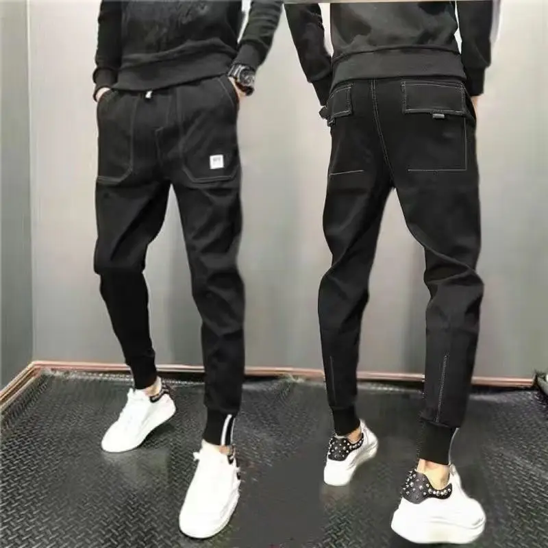 Spring Internet Celebrity Pi Shuai Harlan Pants Men's Korean Version Trendy Versatile Slim Fit Small Leg Cropped Pants Casual