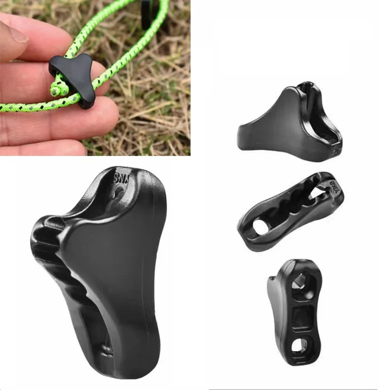 10Pcs Camping Tent Rope Buckles, Non‑Slip Cord Fastener Portable Stopper Clip for Tent Canopy Outdoor Camping Hiking Accessories