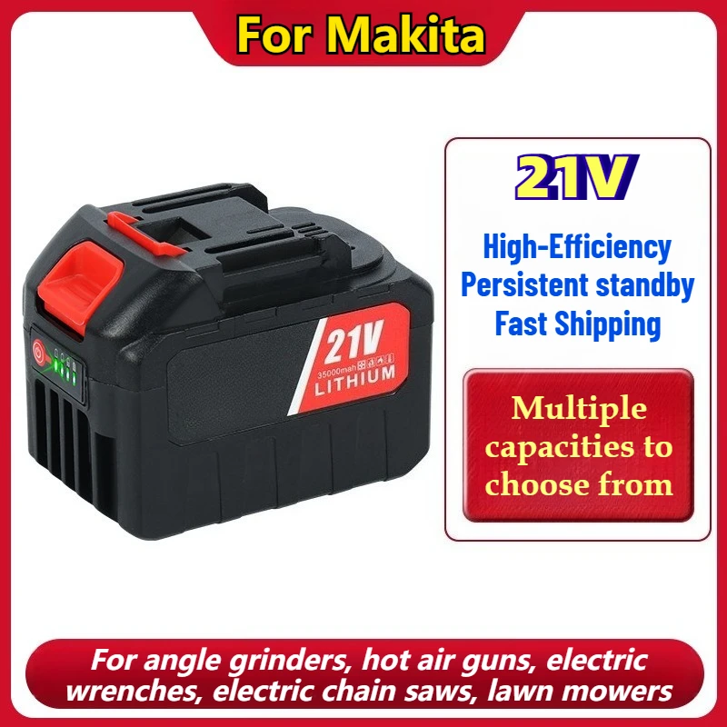 Universal Plug Rechargeable 21V Battery Pack Replacement for Makita 18V 21V Wrench Electric Drill Lawn Mower Electric Power Tool