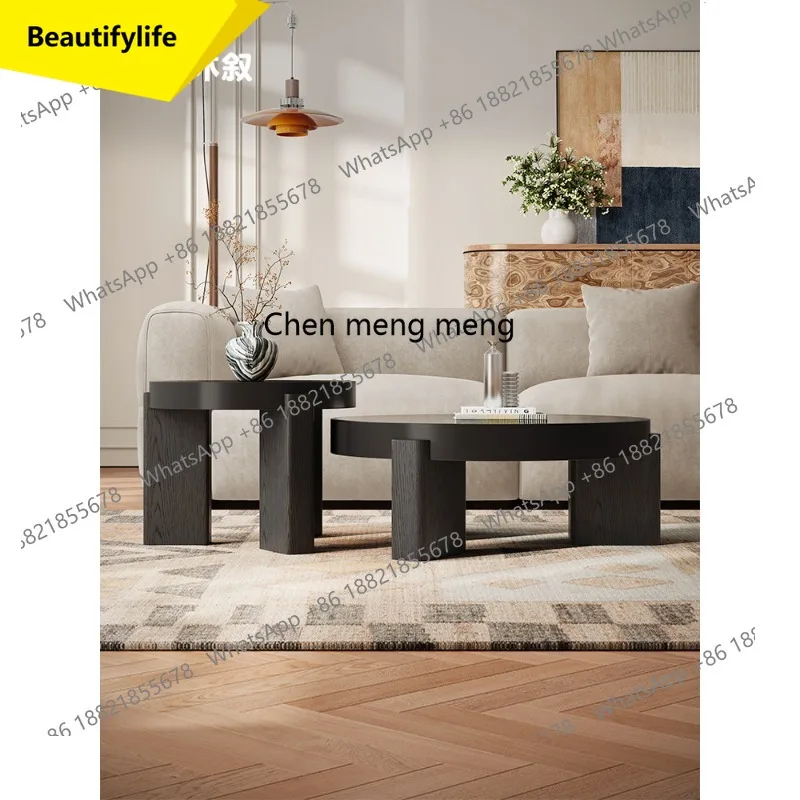 

02 м круглый журнальный столик в средневековом стиле для гостиной, новый легкий, роскошный, элитный, креативный журнальный столик для маленькой квартиры