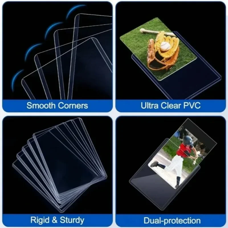 Clear Card Sleeves PVC 35PT Hard Photoes Cards Storage Outer Protector Transparent Idol Photo Game Card Holders Cover Top Loader