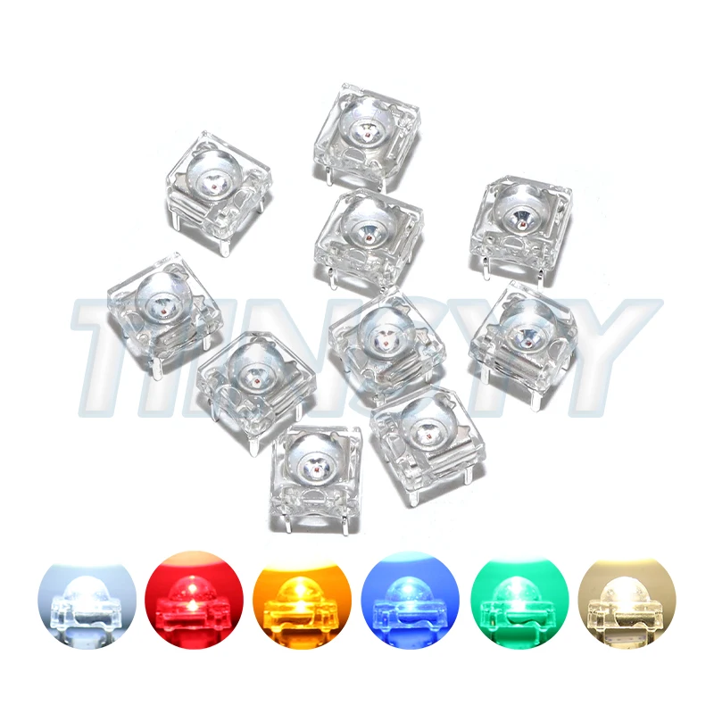10Pcs 5mm F5 Piranha LED White Red Green Amber Clear 5mm LED Diode Light-Emitting-Diodes 4-pins Piranha LED Diodos Brightness