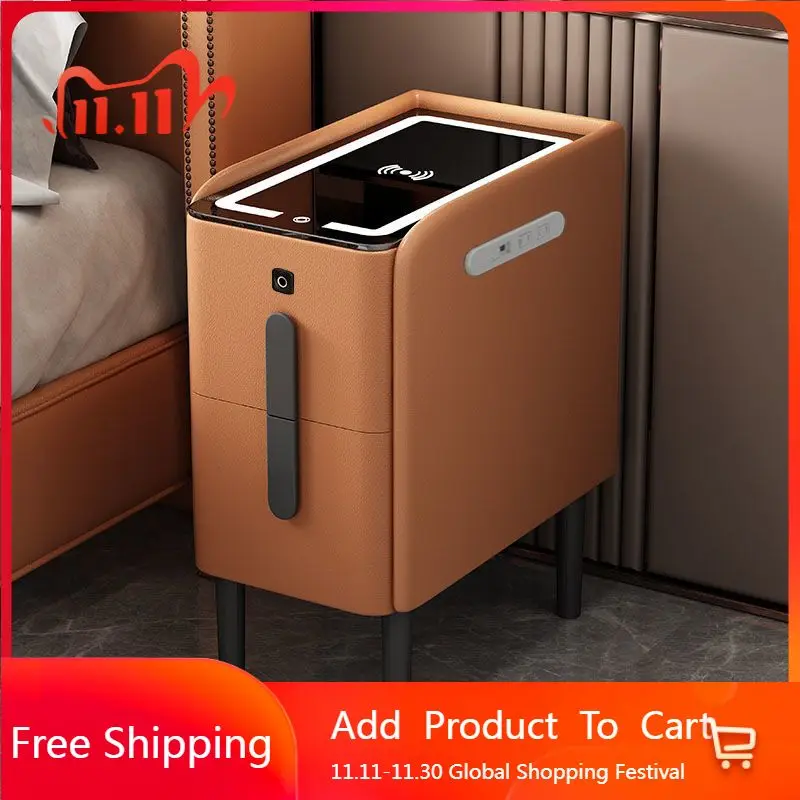 

Charging Living Room Luxury Bedside Table Drawers Wood Nordic Storage Nightstand Trendy Unique Cheap Muebles Home Furniture