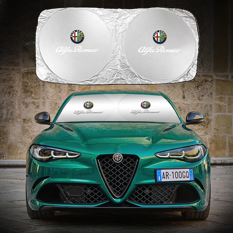 Alfa Romeo Voorruit Zonnescherm - Volledig zicht op de auto