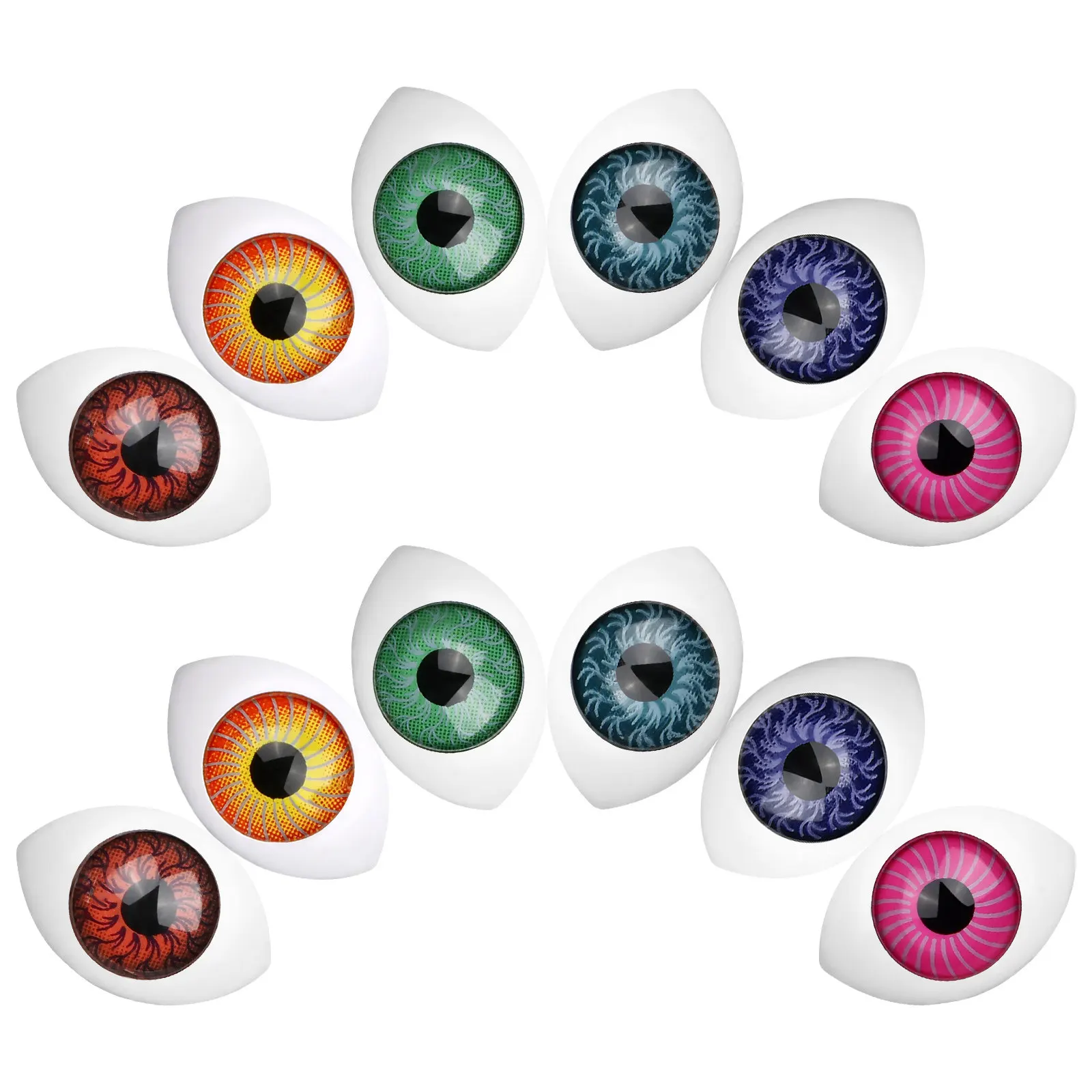 100Pcs Premium Acrylic Eyeballs Cartoon Fake Eyes for DIY Phone Case Decor Stationery Box Picture Frame Mobile Accessories Vivid