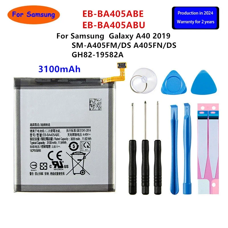 Brand New EB-BA405ABE EB-BA405ABU 3100mAh Battery For Samsung  Galaxy A40 2019 SM-A405FM/DS A405FN/DS GH82-19582A+Tools