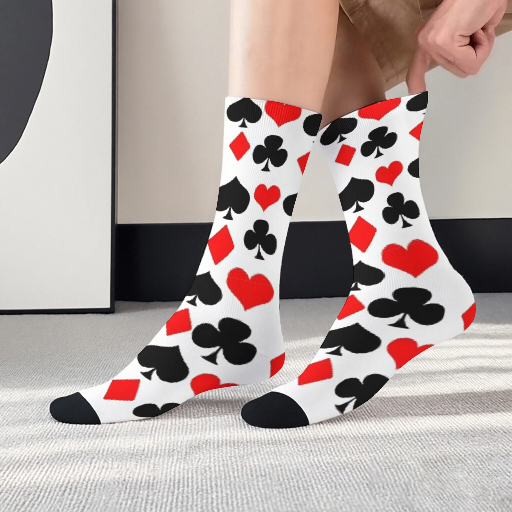 Retro Gaming Youtube - Chaussettes mi-mollet imprimées cartes à jouer,