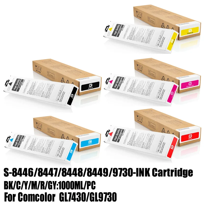 

Совместимый чернильный картридж для Riso S-9730, S-8446, S-8447, S-8448, S-8449, для принтеров Riso Comcolor GL7430/GL9730, 1000 мл