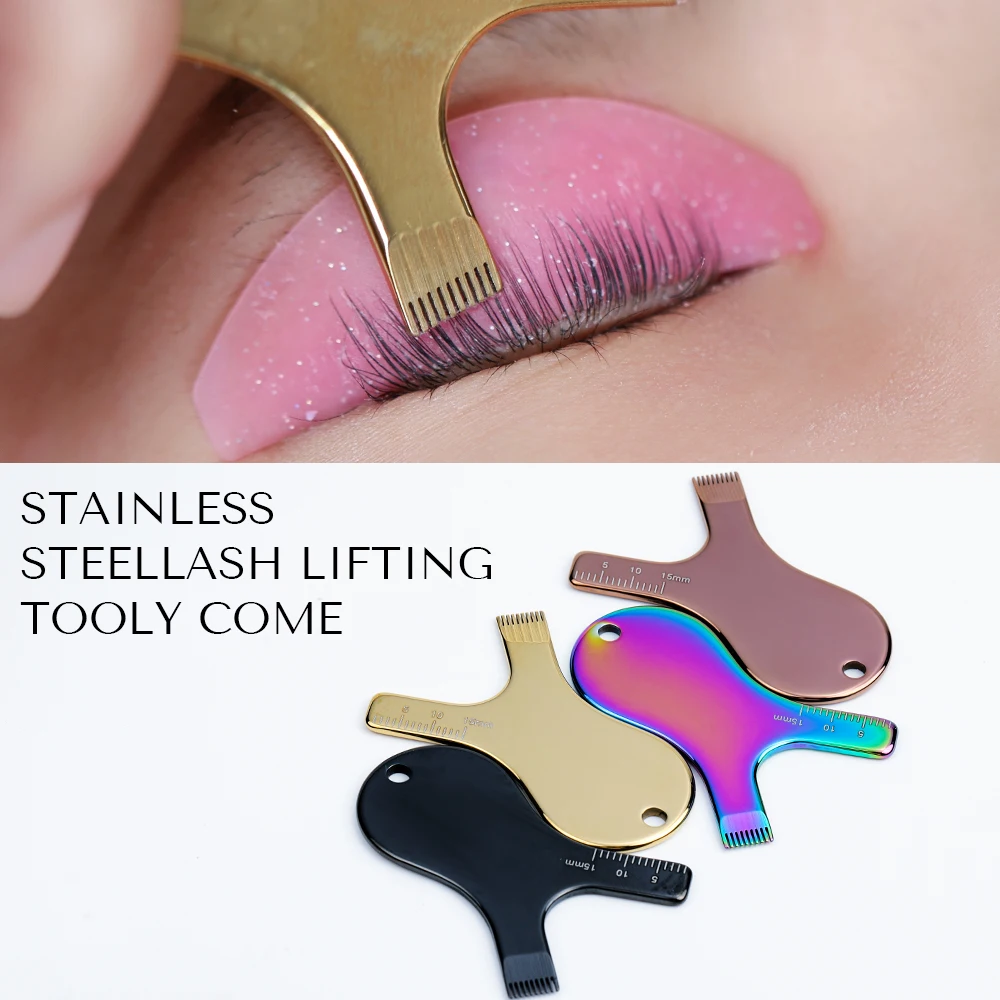 1Pcs Y Shape Lash Comb for Lash Lift and Tint, Stainless Steel Y Eyelash Brush, Reusable Eyelash Separator Tool for Eyelash Perm