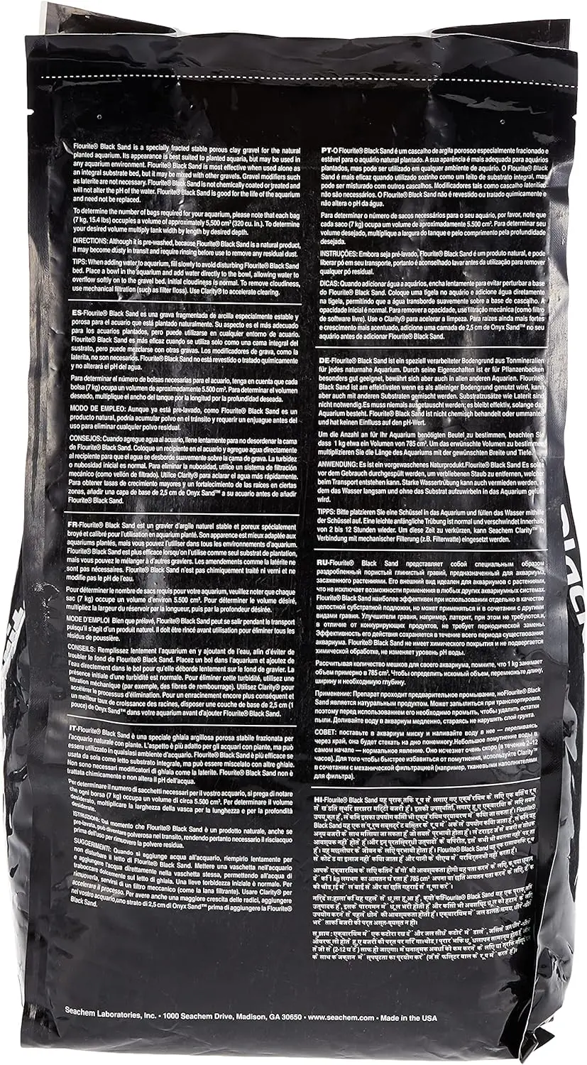 Flourite Black Sand, 15.4 Pound (Pack of 1)