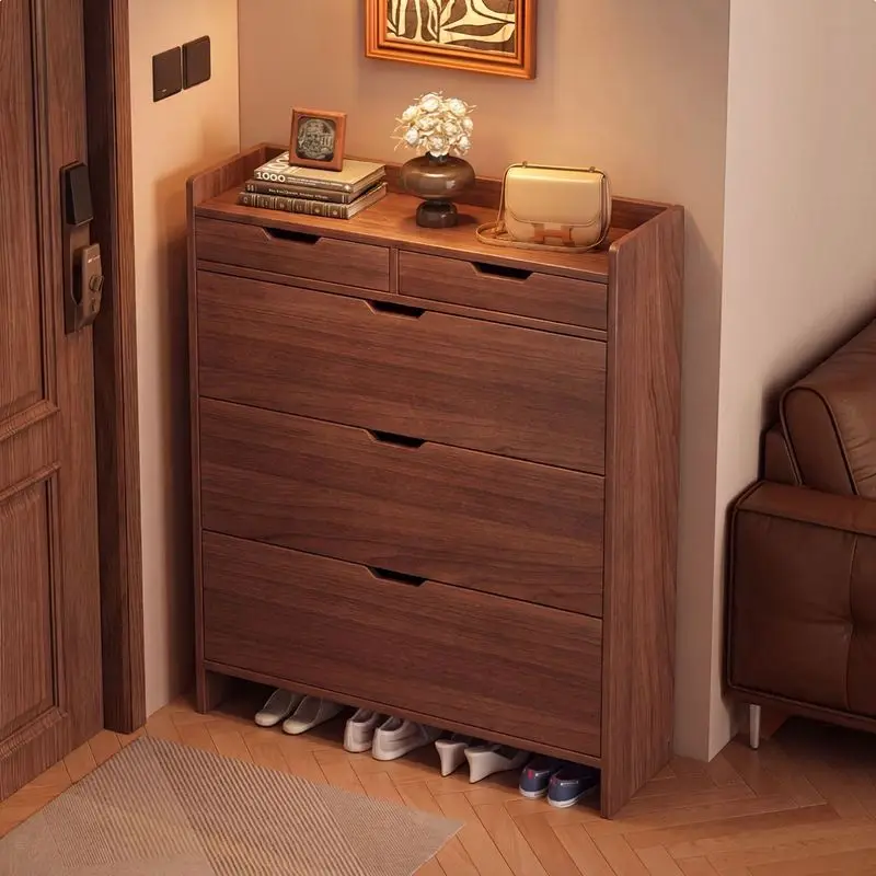 Flip Down Shoe Storage Cabinet, Slim Narrow Shoe Rack, Large Capacity Organizer Entry & Hallway Home Use