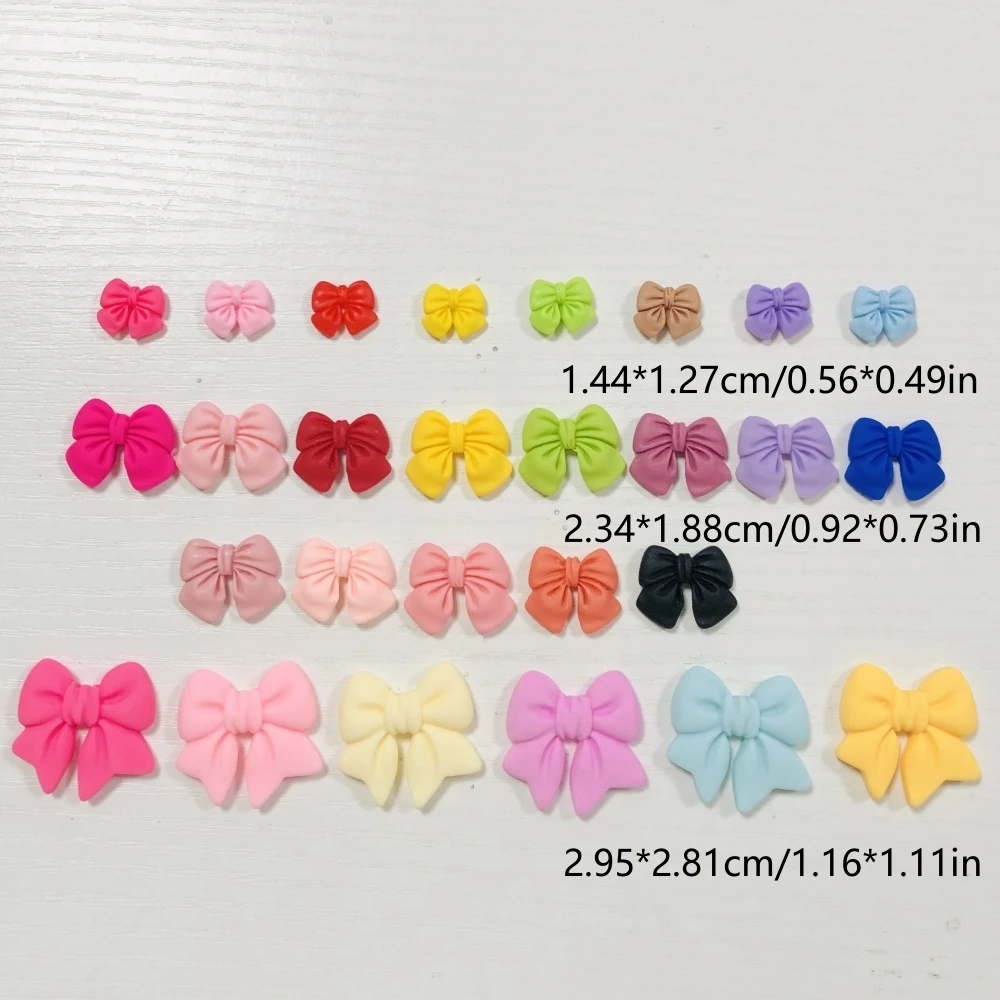 

10Pcs Cute Sweet Dopamine Bow Resin Decoration Bowknpt Nail Art Charms Diy Junk Phone Case Headset Accessories Manicure Supplies