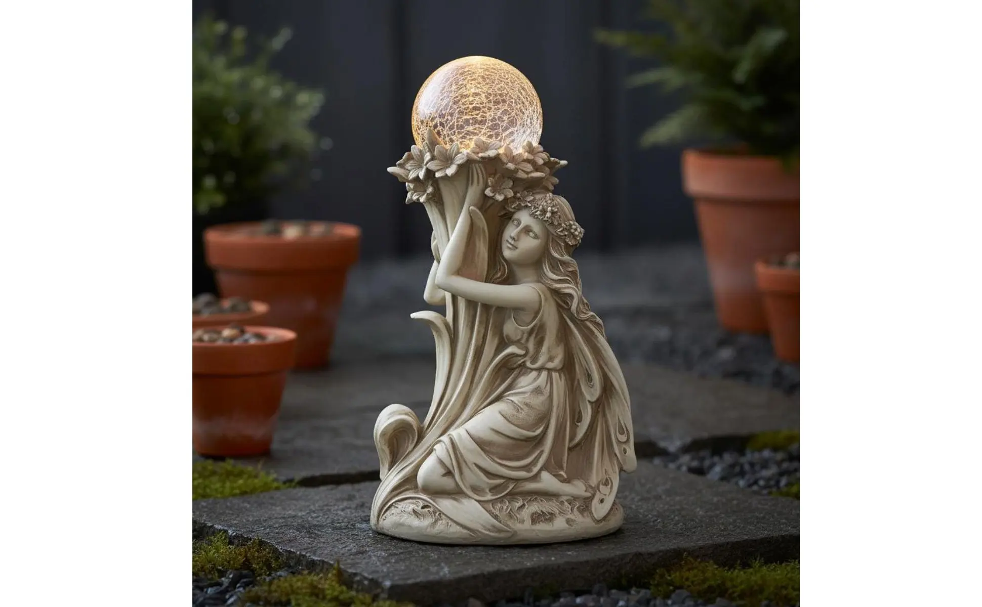 Solar Fairy Statue LED Lights Garden Fairy Light Outdoor Decor Warm Radiance for Patio