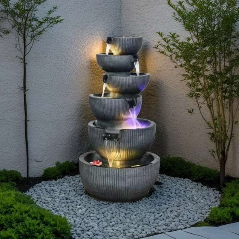 Outdoor fountain artificial resin waterfall statue decoration