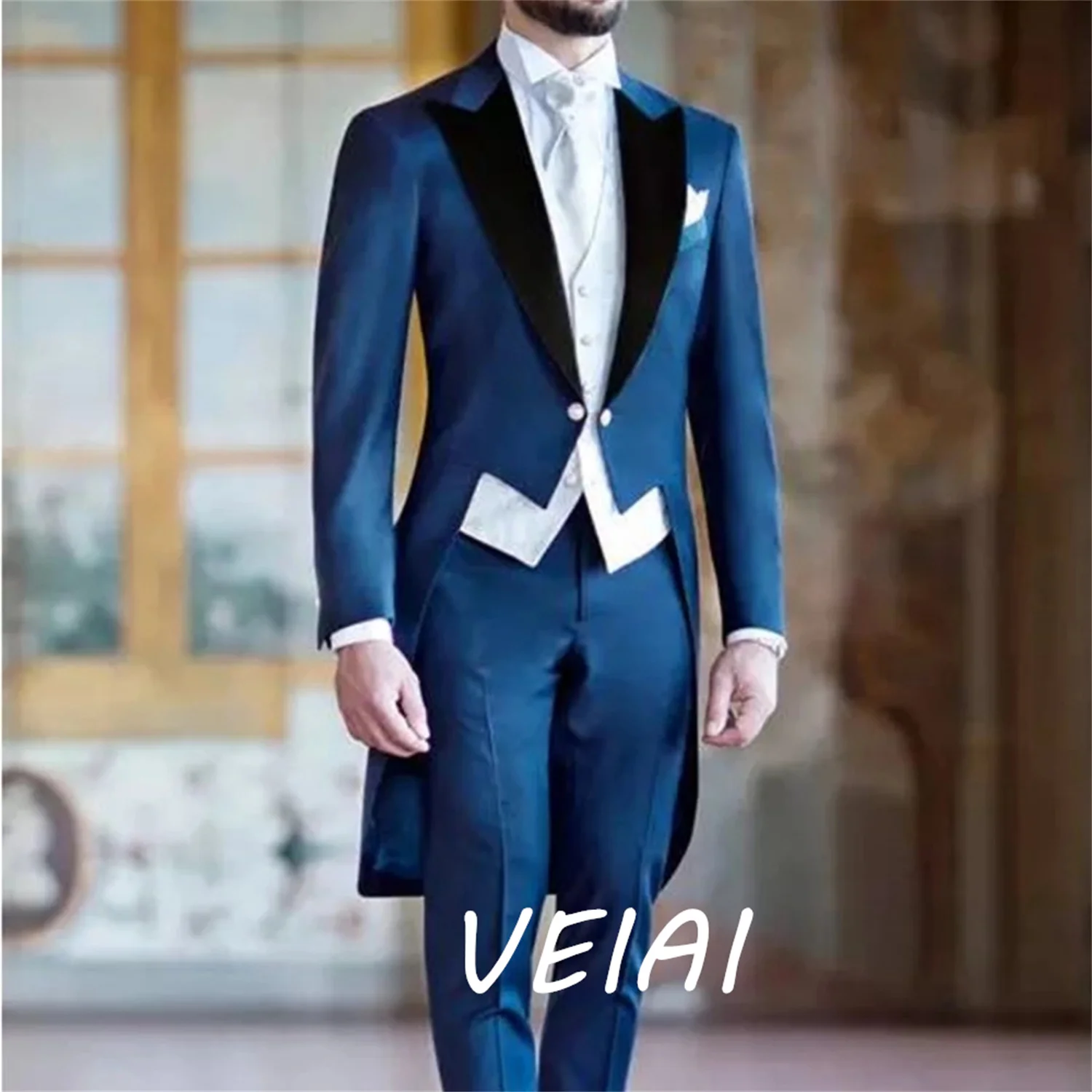 

CustomizedNew Arrival Handsome One Button Groomsmen Slim Fit Tuxedos Men Suits Wedding Prom Peak Lapel Best Blazer ( Jacket+Pant