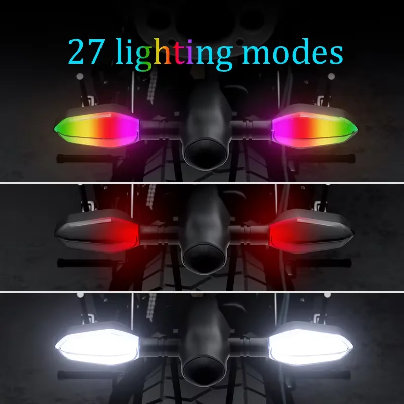 2PCS Universal Motorcycle LED Turn Signal Lamp Color Projection Lamp Sequential Flowing Flash Indicator Lights Running Light image 3