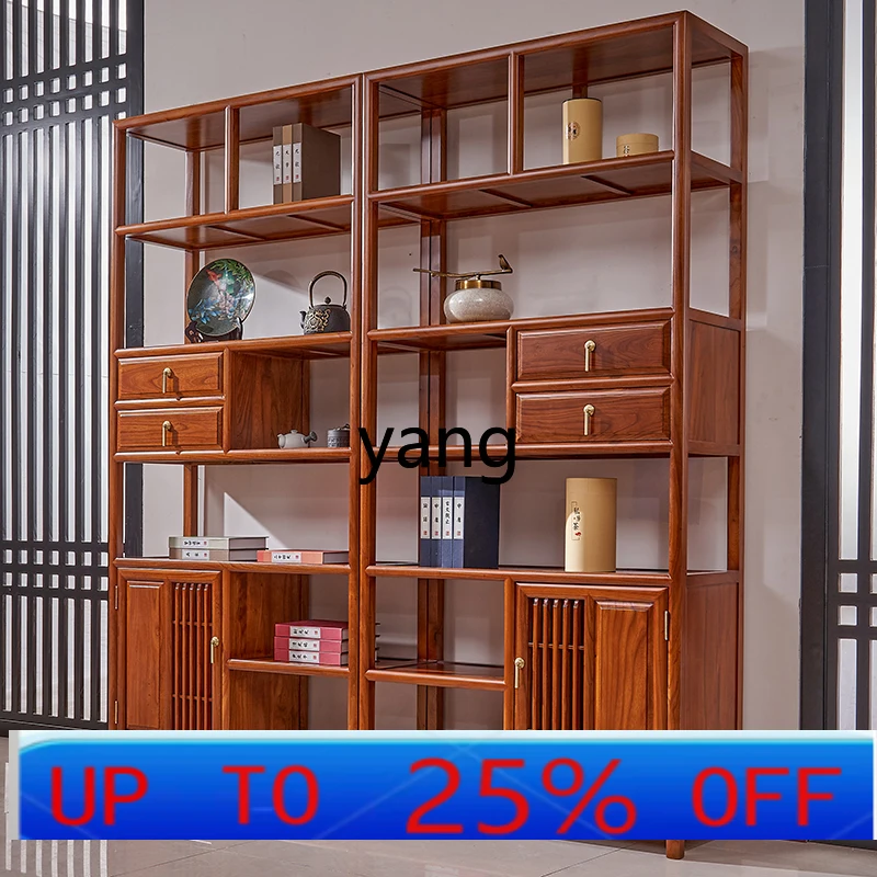 

LH new Chinese Bogu frame solid wood elm simple tea cabinet partition cabinet