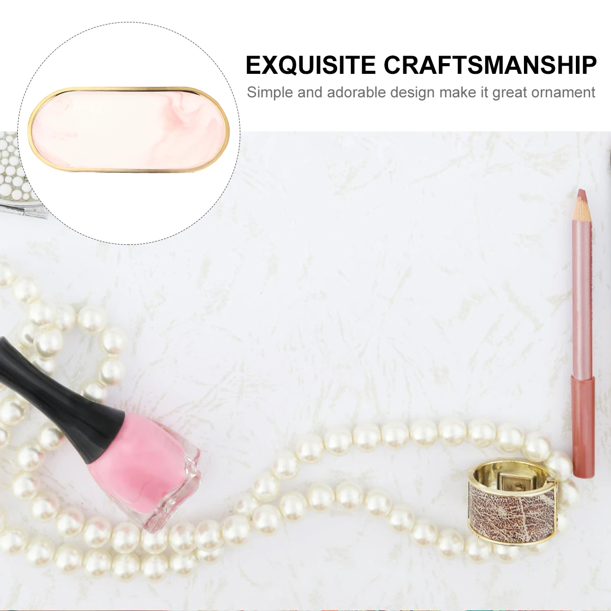 

1Pcs Adorable Ceramic Jewelry Display Plate Exquisite Crafted Eco-Friendly Material Simple Design Accent