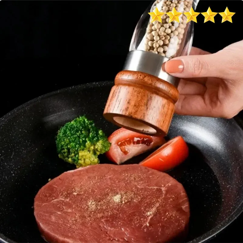 【Hot sales】Pepper grinder Multi-functional grinder Hand grinder Sea salt pepper cumin solid wood kitchen seasoning tool