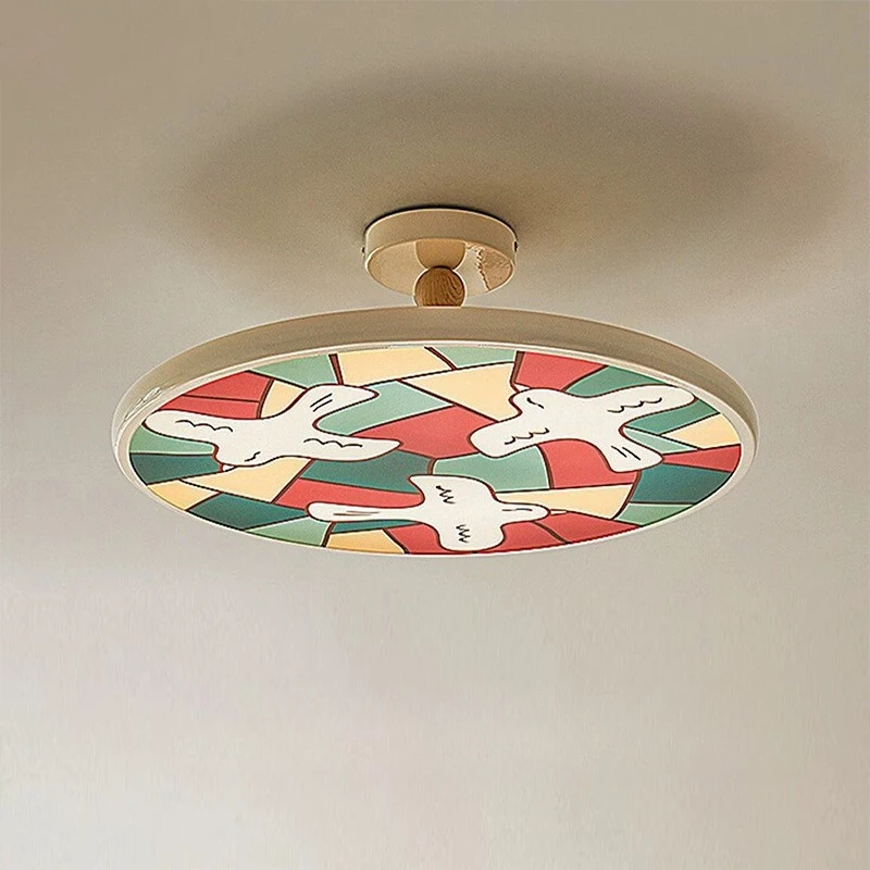 

Medieval cream wind bedroom French ceiling light cartoon peace dove master bedroom room light study children's room eye