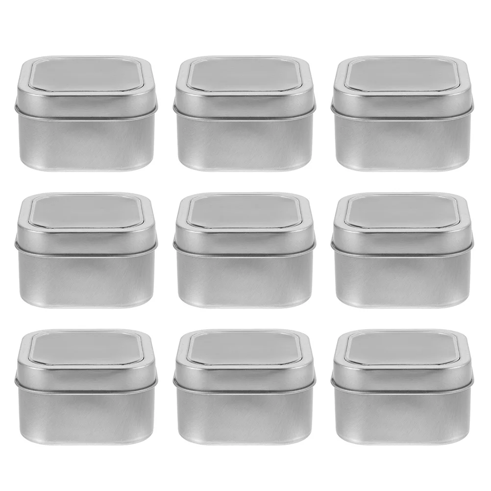 

9Pcs Metal Storage Boxes 120ml Capacity High Quality Tinplate Matte Finish Transparent Window Jewelry Office Supplies Storage