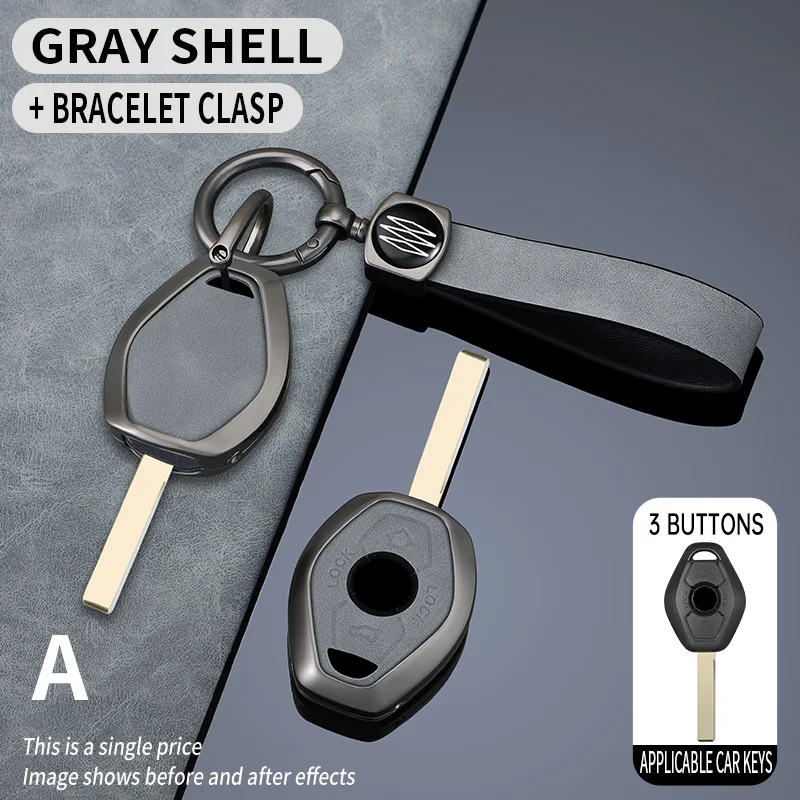 

Zinc Alloy Leather Car Key Case Cover For BMW 3 5 7 Series X5 E53 X3 F83 E46 E39 E38 E60 E63 E61 E64 330i Z3 Z4 E85 E86 M5 325i